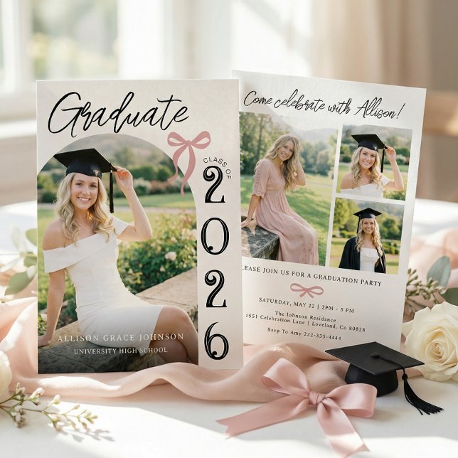 Trendy Modern Photo Graduation Invitation (Creator Uploaded)