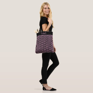 Trendy, Modern Pink and Black Pattern Tote Bag