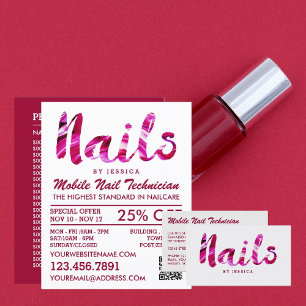 Trendy Modern Pink Nail Technician, Nail Salon Flyer