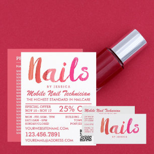 Trendy Modern Pink Nail Technician, Nail Salon Flyer