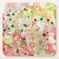 Trendy Modern Pink Red Yellow Green Marble Look