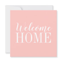 Trendy modern pink welcome home greeting card