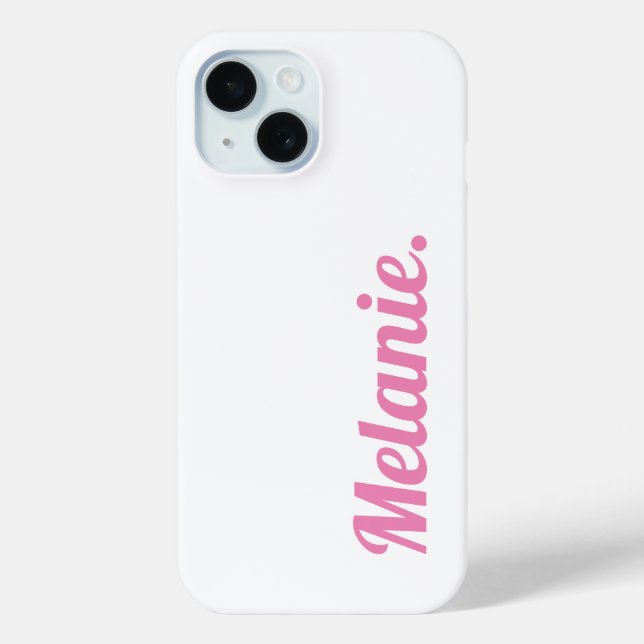 Trendy Modern Pink White Case-Mate iPhone Case (Back)