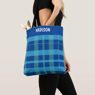 Trendy Modern plaid personalised Tote Bag