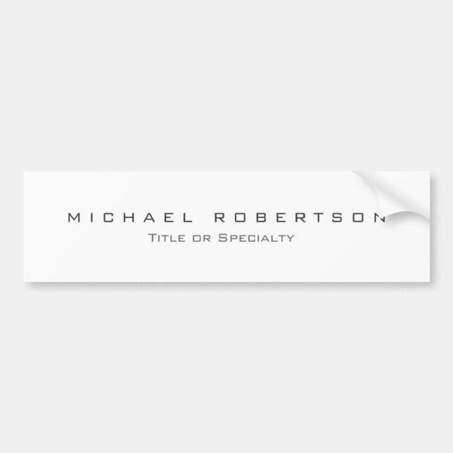 Trendy Modern Plain Minimalist Bumper Sticker (Front)