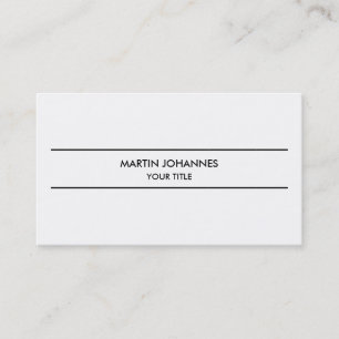 Trendy Modern Plain Simple White Business Card