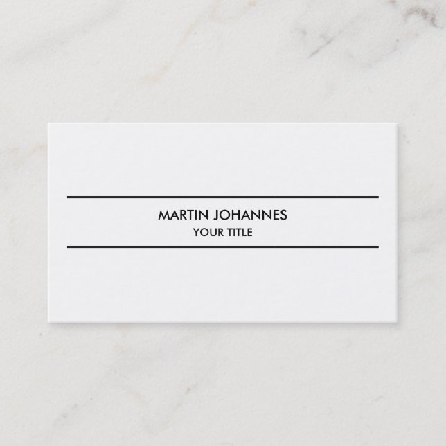 Trendy Modern Plain Simple White Business Card (Front)