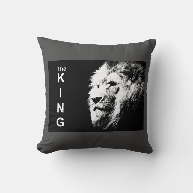 Trendy Modern Pop Art Lion Head Elegant Template Cushion (Front)
