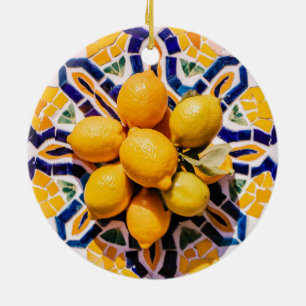Trendy Modern Portuguese Tiles Azulejos  Ceramic Tree Decoration
