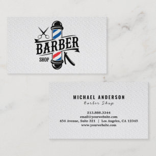 Trendy Modern Professional Barber Shop Hair Salon Business Card