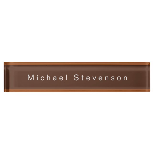 Trendy Modern Professional Brown Nameplate (Front)