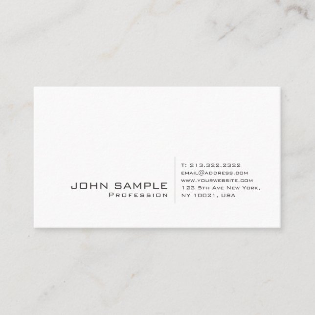 Trendy Modern Professional Creative Elegant Plain Business Card (Front)