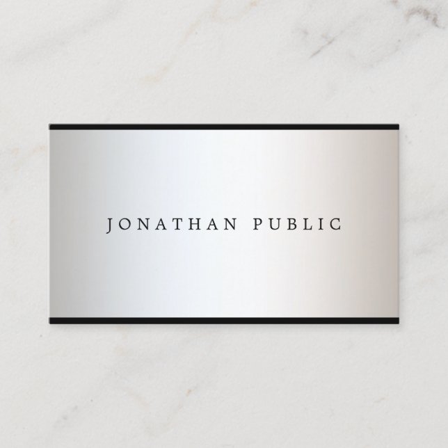 Trendy Modern Professional Elegant Glamour Plain Business Card (Front)