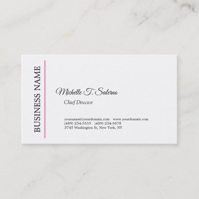 Trendy Modern Professional Plain Minimalist Custom Business Card (Front)