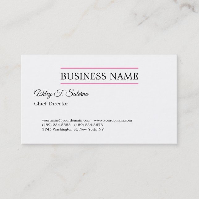 Trendy Modern Professional Simple Plain Minimalist Business Card (Front)