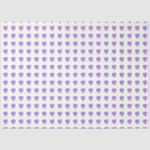 Trendy Modern Purple Love Hearts Floral pattern Tissue Paper