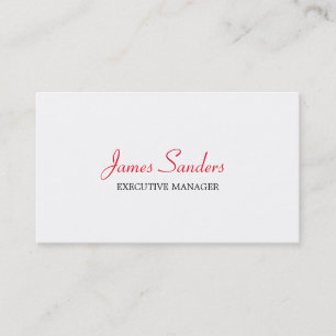 Trendy Modern Red Black White Executive Manager Business Card