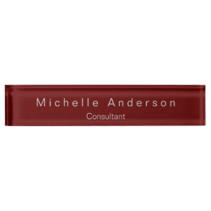 Trendy Modern Red Consultant Desk Nameplate