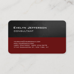 Trendy Modern Red Grey Stripes Consultant Business Card