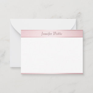 Trendy Modern Rose Gold Hand Script Elegant Card