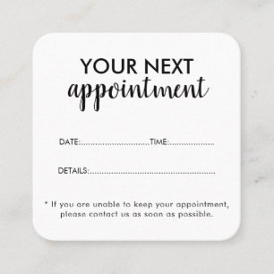Trendy Modern Salon Appointment Reminder Card
