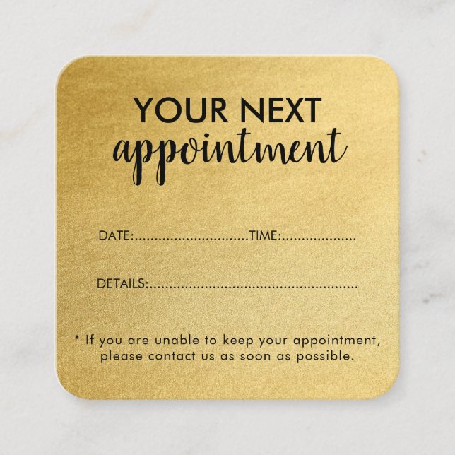 Trendy Modern Salon Appointment Reminder Card (Front)