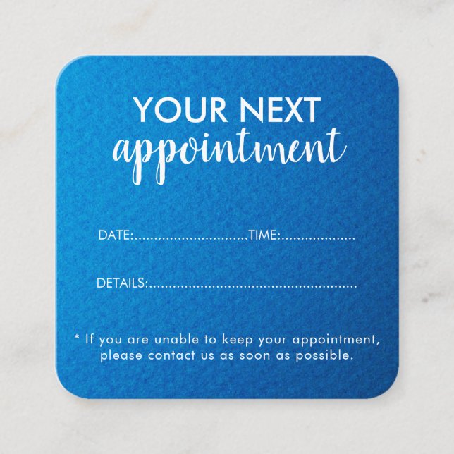 Trendy Modern Salon Appointment Reminder Card (Front)