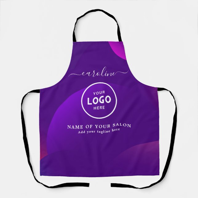  Trendy Modern Salon Logo Apron (Front)