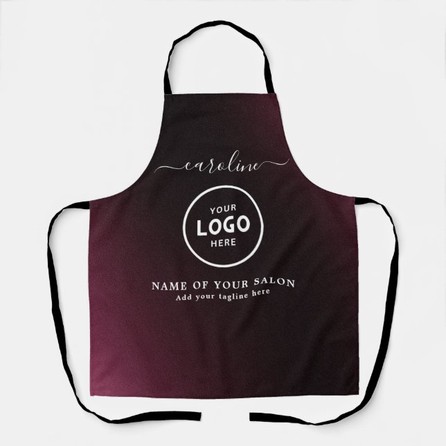  Trendy Modern Salon Logo Apron (Front)