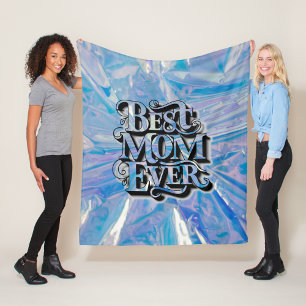Trendy Modern Script Best Mum Ever Fleece Blanket