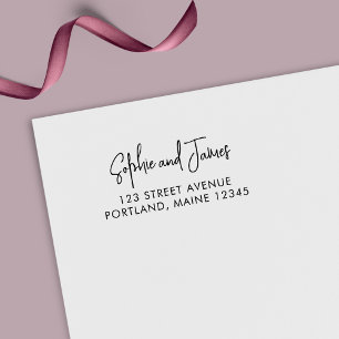 Trendy Modern Script Couple Name Return Address Self-inking Stamp