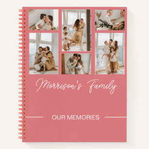 Trendy Modern Script Family Name & Photo Collage  Notebook