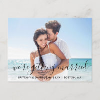 Trendy Modern Script Getting Married Save The Date