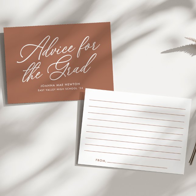 Trendy Modern Script Graduation Advice Card (Creator Uploaded)