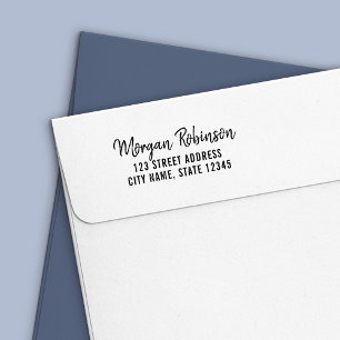 Trendy Modern Script Name Return Address Self-inking Stamp