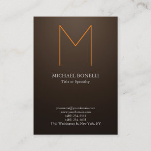 Trendy modern SEPİA brown monogram Business Card