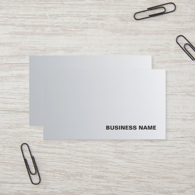 Trendy Modern Silver Minimalistic Luxury Company Business Card (Front/Back In Situ)