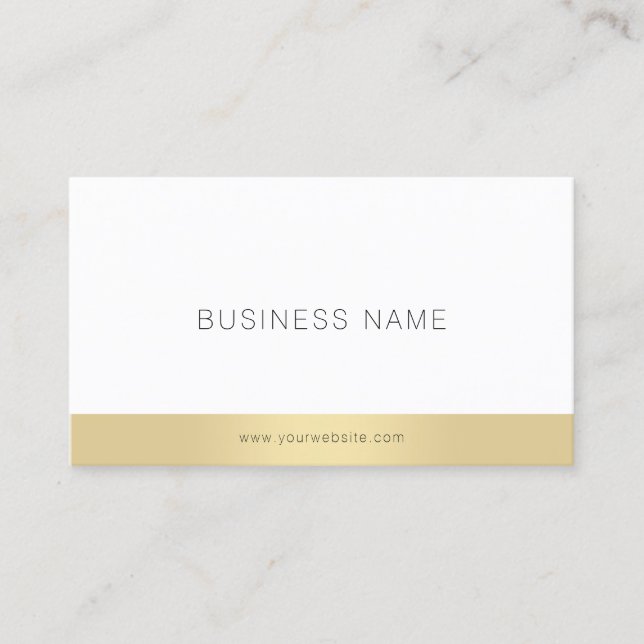 Trendy Modern Simple Design Elegant Gold Template Business Card (Front)