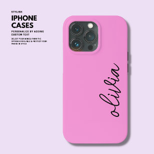 Trendy Modern Simple Purple Orchid Script Style iPhone 13 Pro Case