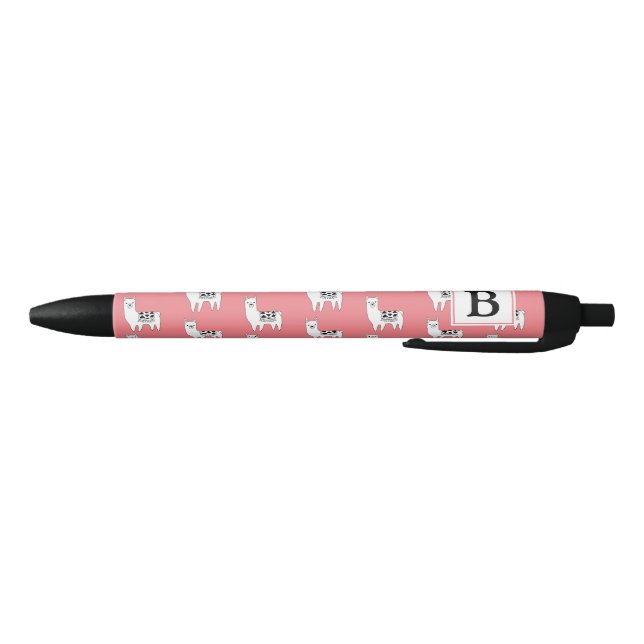 Trendy Modern Sketchy Aztec Llama Black Ink Pen (Bottom)
