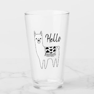 Trendy Modern Sketchy Aztec Llama Glass