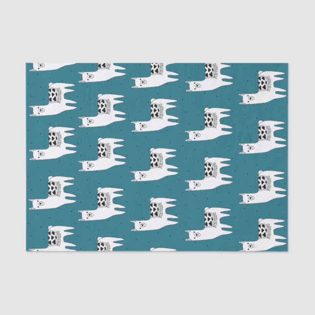 Trendy Modern Sketchy Llamas Tissue Paper (Front)