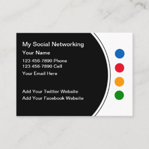 Trendy Modern Social Networking Business Cards
