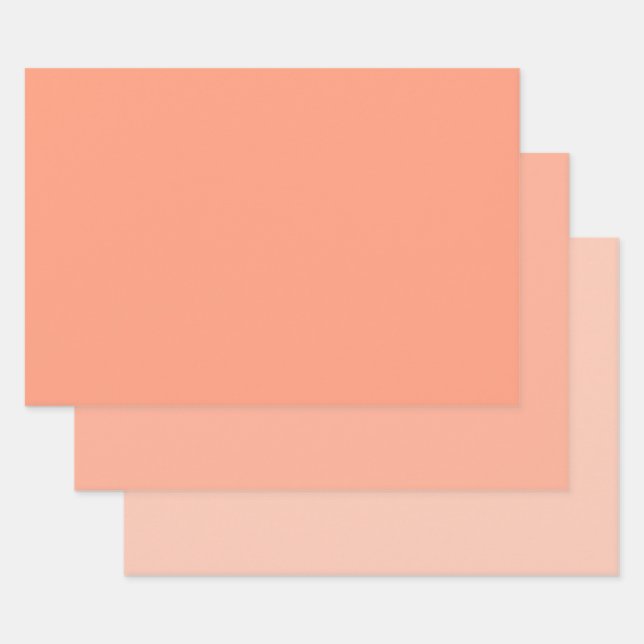 Trendy Modern Solid Colour Set Apricot Matte Gift Wrapping Paper Sheet (Set)