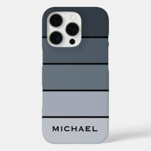 Trendy Modern Space Grey Stripes iPhone 16 Pro Case