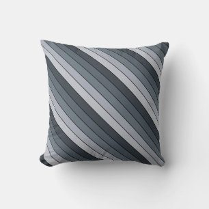 Trendy Modern Space Grey Stripes Cushion