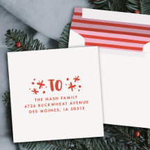 Trendy Modern Stars Handwritten Holiday Envelope