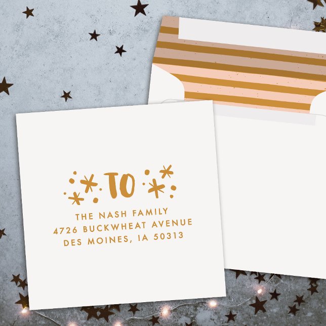 Trendy Modern Stars Handwritten New Years Envelope (Creator Uploaded)