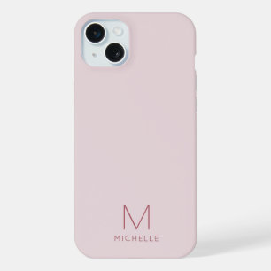 Trendy Modern Stylish Monogram Template Rose Gold iPhone 15 Plus Case