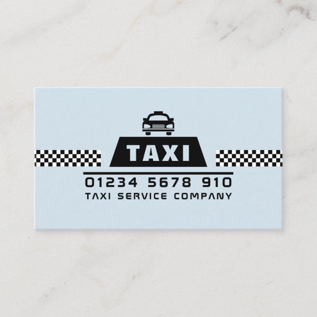 Trendy & Modern Taxi Cab Driver Business Card (Front)